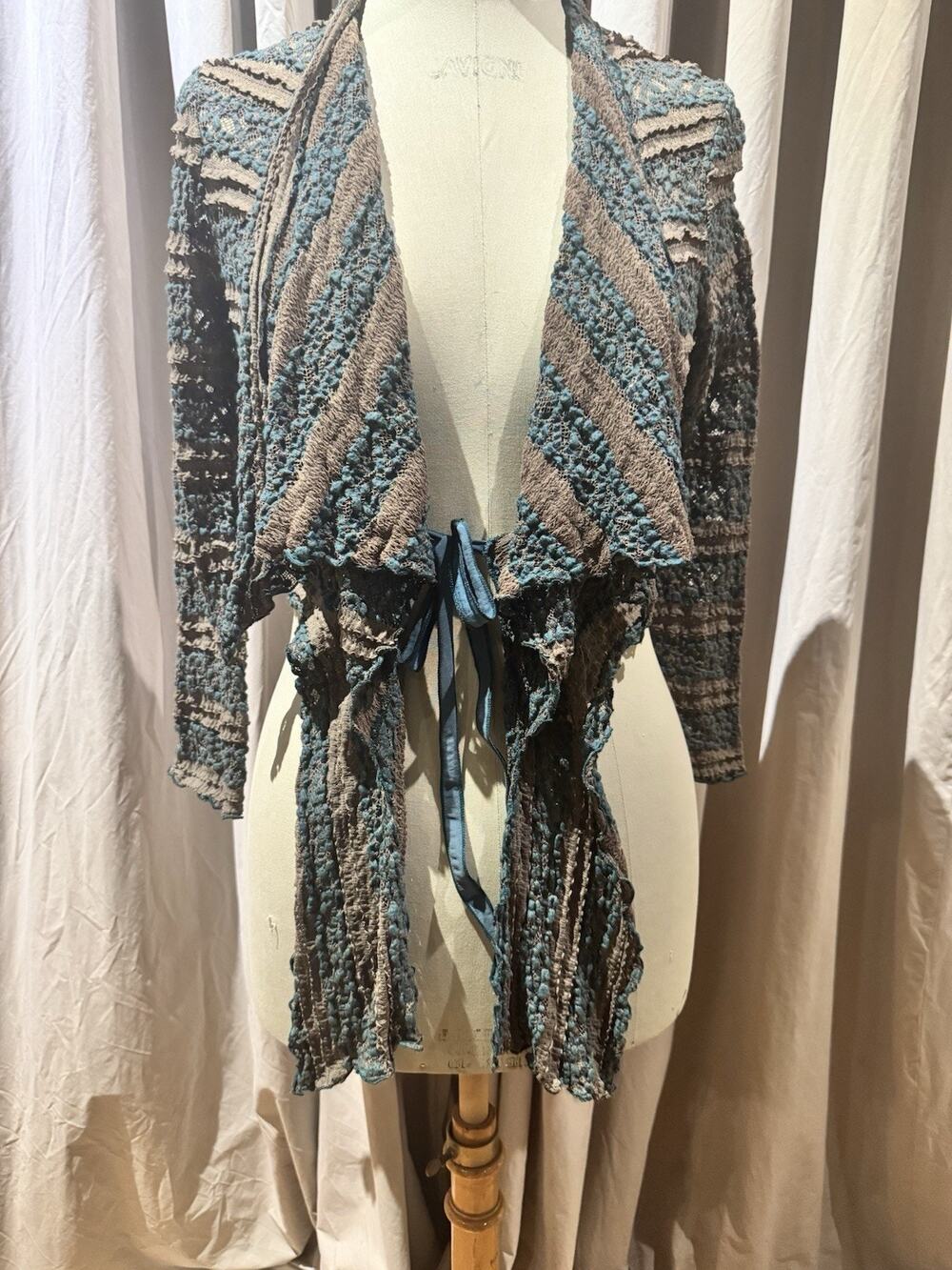 Vintage Ann Ferriday Drape Crop Cardigan S/M